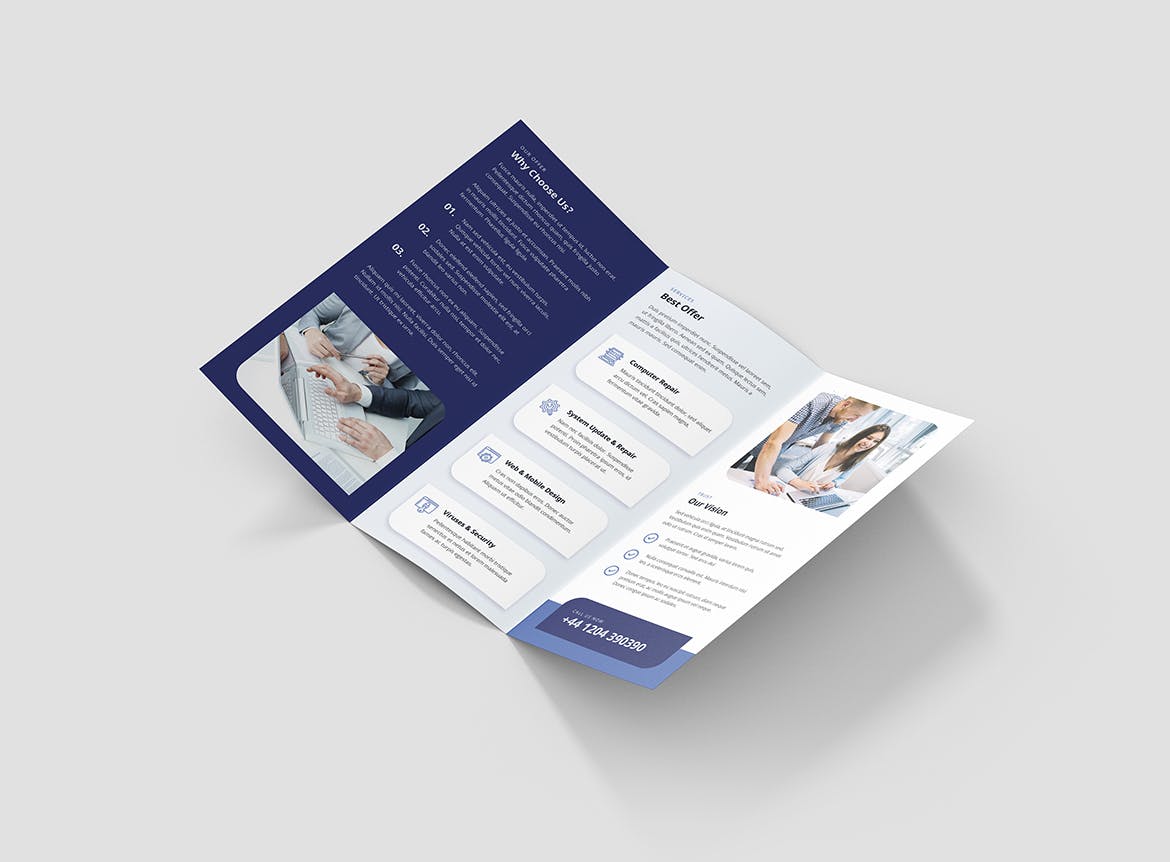 IT服务IT公司宣传折页传单设计模板 IT Services – Brochures Bundle Print Templates插图(2)