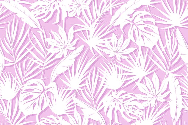 单色花卉无缝图案/背景素材 Unicolorous Seamless Floral Patterns / Backgrounds插图(2)
