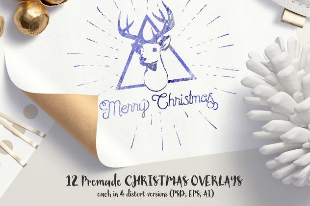 圣诞节元素装饰图案叠层素材 Christmas Overlays Creator插图(1)