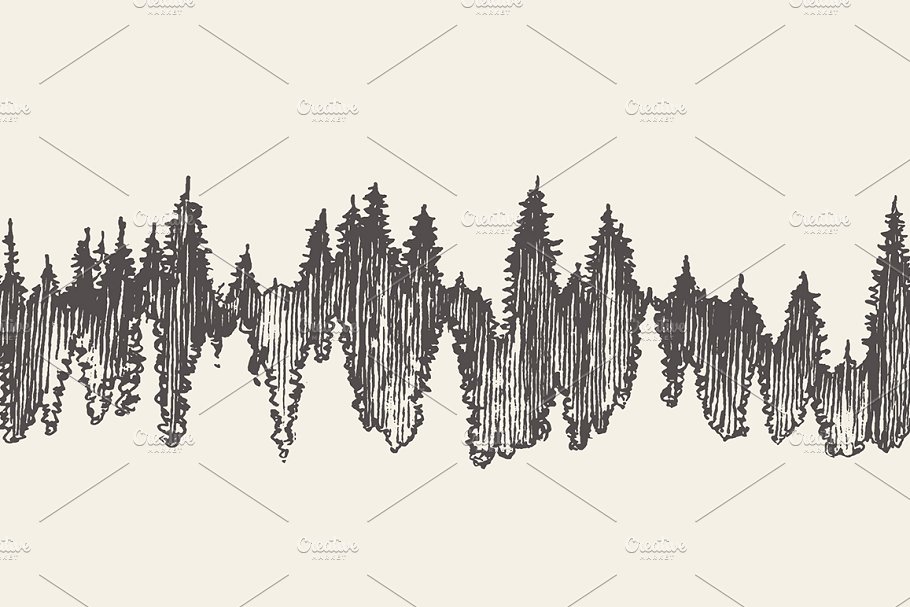 矢量松岭背景图形 Pine forest background插图(1)