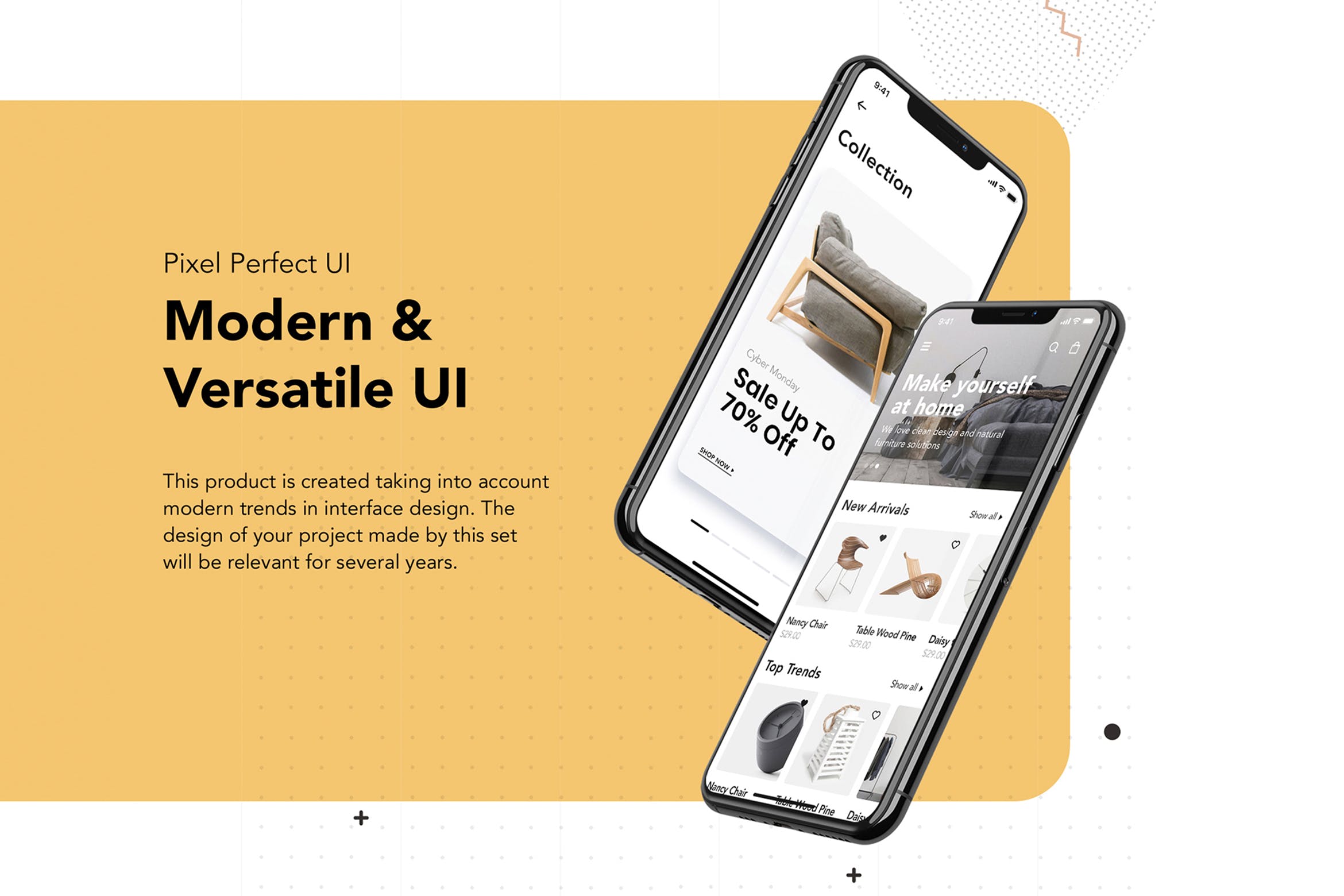 现代家具商城APP应用UI设计套件 Modern Furniture Mobile App UI Kit插图