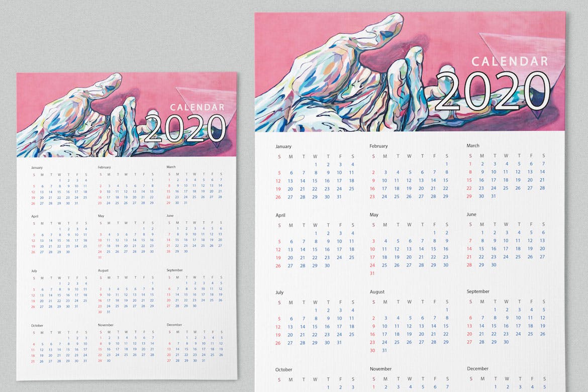 创意年历设计2020设计模板素材 Creative Calendar Pro 2020插图(2)