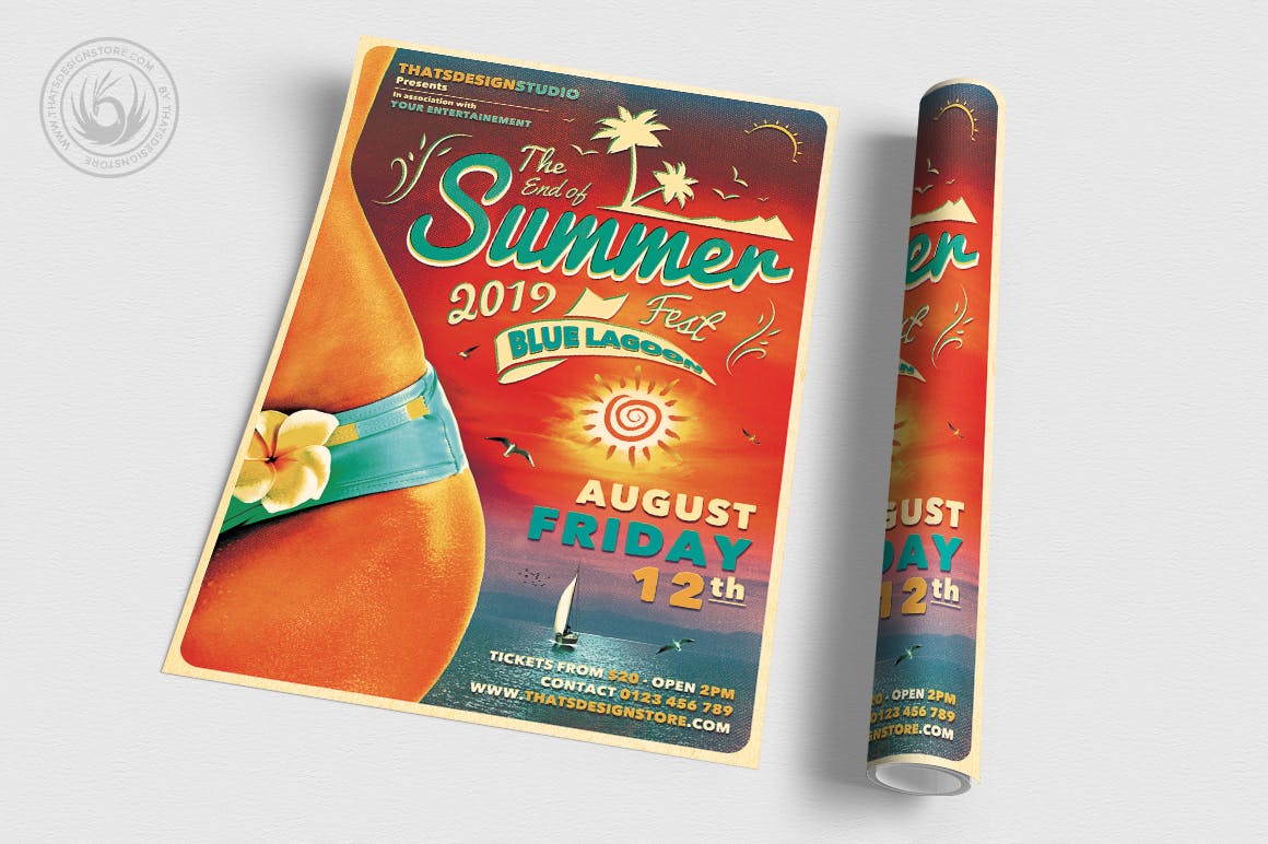 夏日女性内衣比基尼促销海报设计模板v4 Summer Fest Flyer Template V4插图(2)