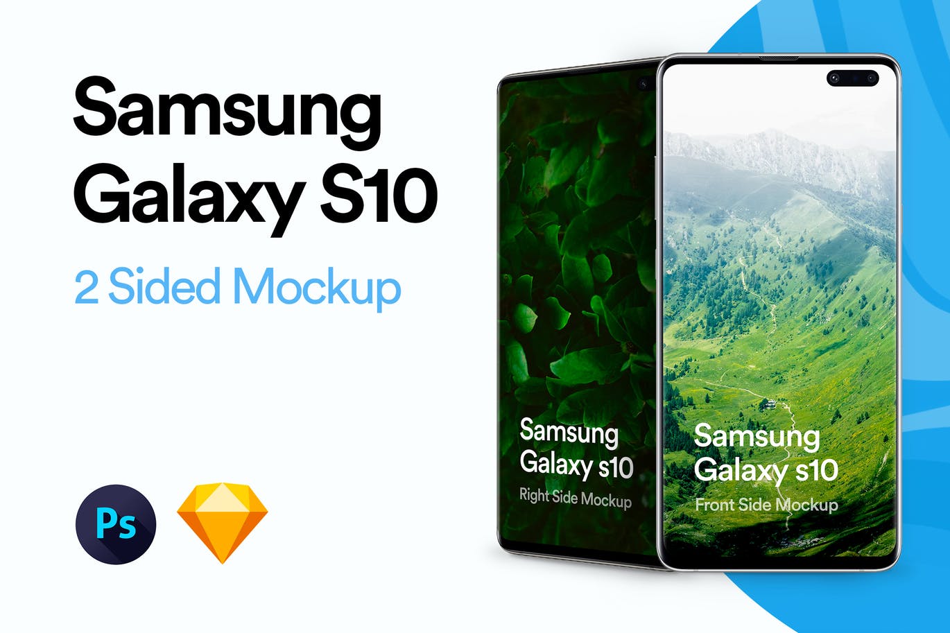 三星智能手机Galaxy S10样机模板 Samsung Galaxy S10 Mockup插图