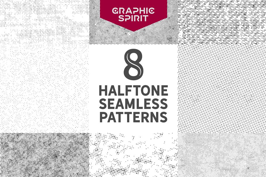 半色调圆点图案纹理 Vector Halftone Dot Patterns Pack插图