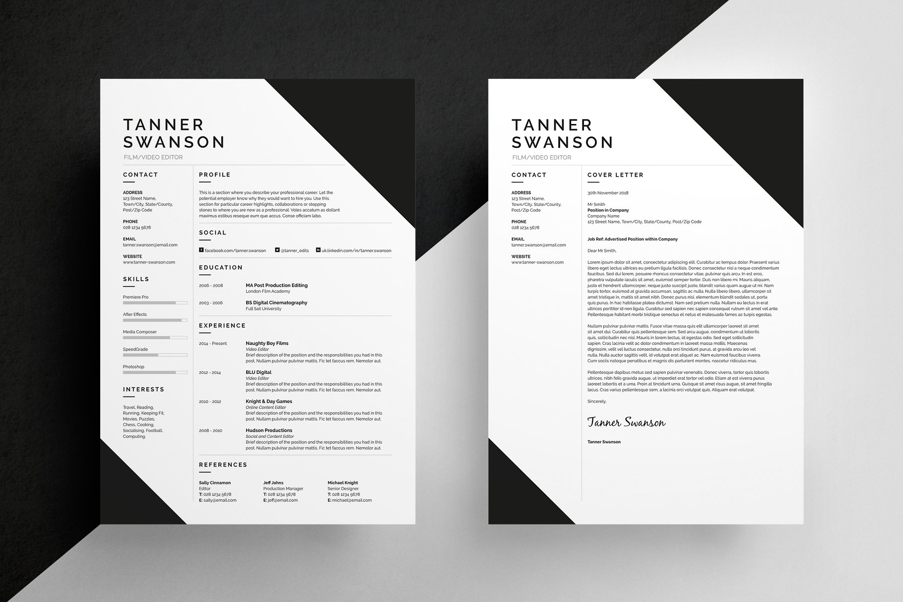 专业且酷炫的简历模板 Tanner – Resume/CV插图(1)