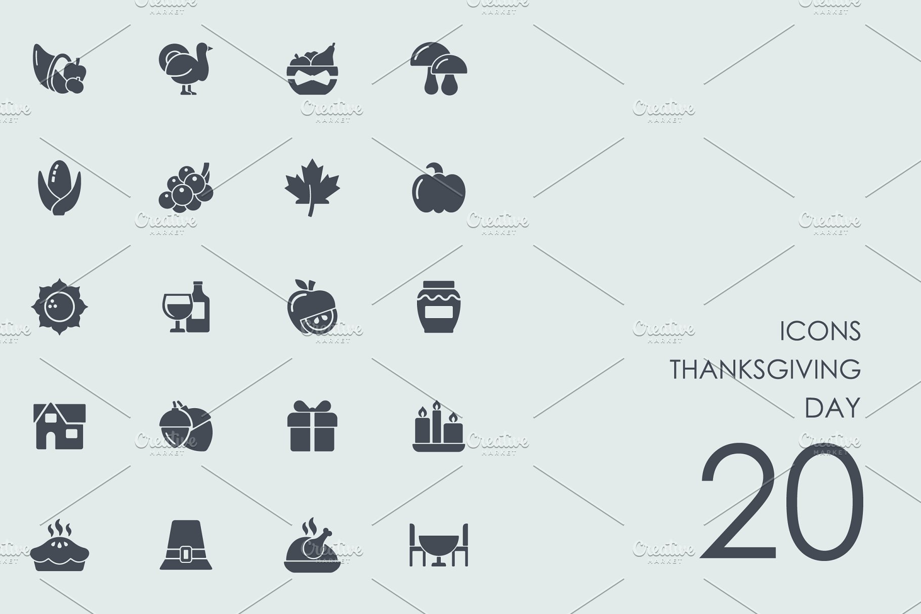 感恩节主题图标 Thanksgiving day icons插图