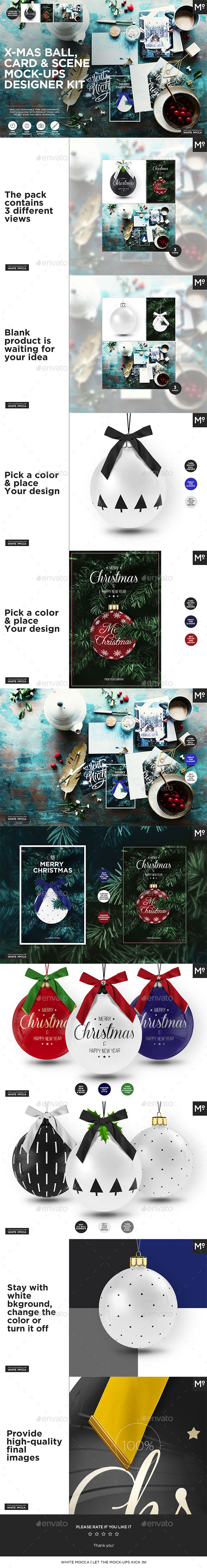 素材库下午茶：高品质的真实质感的圣诞节素材PSD下载