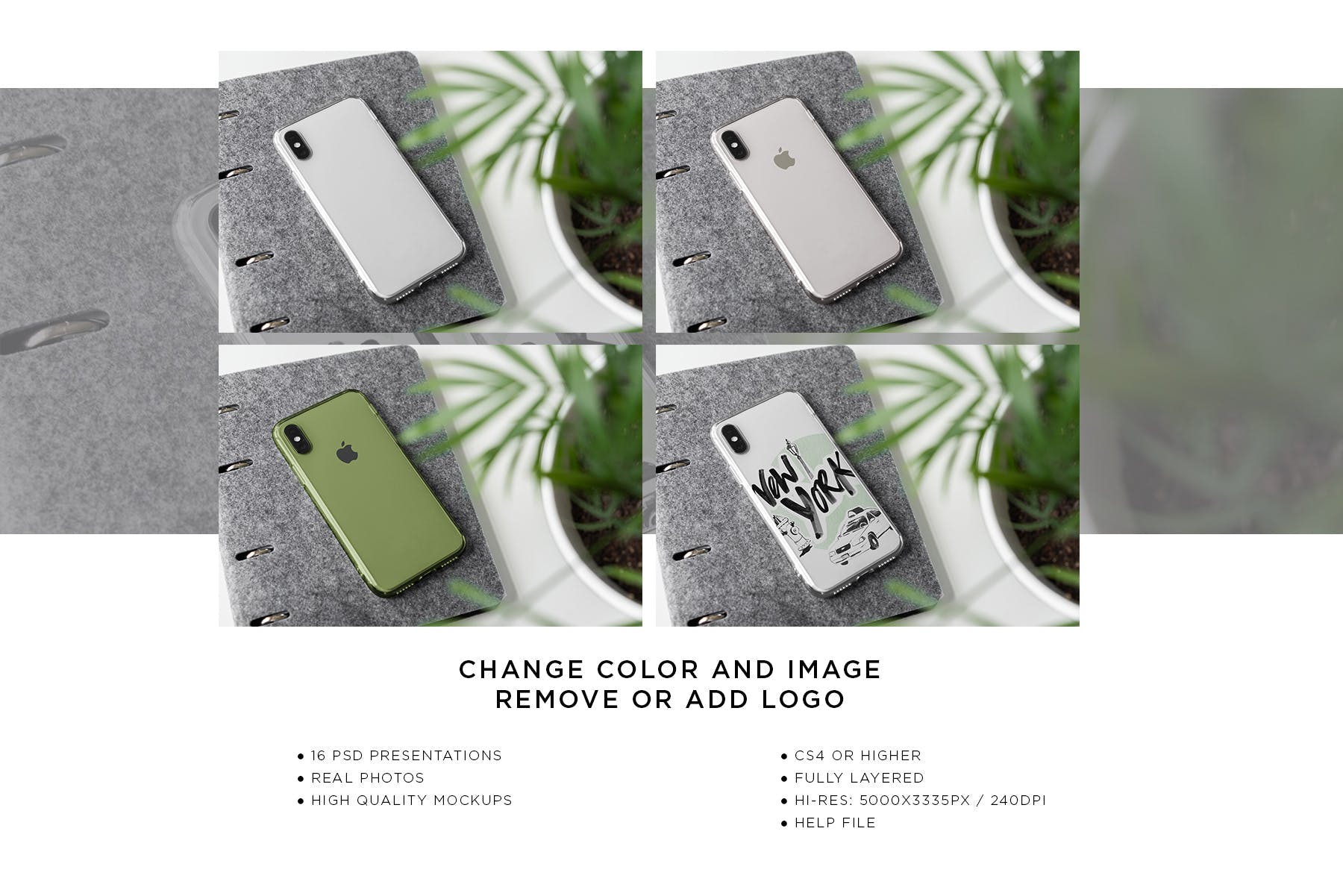 iPhone Xs透明手机壳外观设计效果图样机v2 iPhone Xs Clear Case Mock-Up vol.2插图(13)