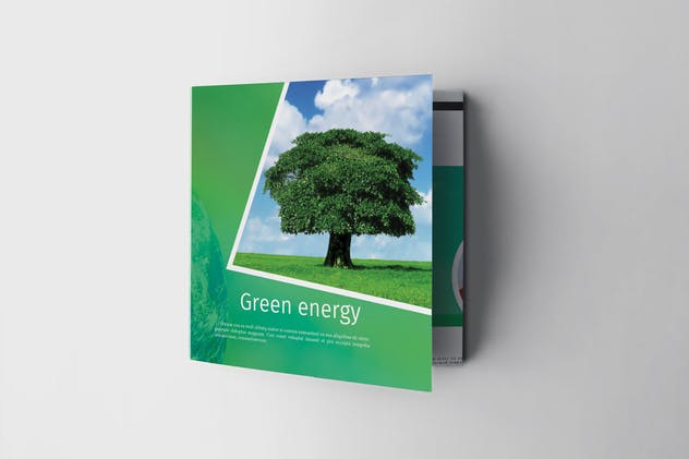 绿色能源新能源项目介绍三折页传单模板 Green Energy Trifold Brochure插图(2)