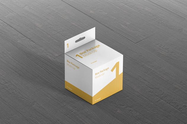 药物方形包装盒样机展示模板 Package Box Mockup – Square with Hanger插图(7)