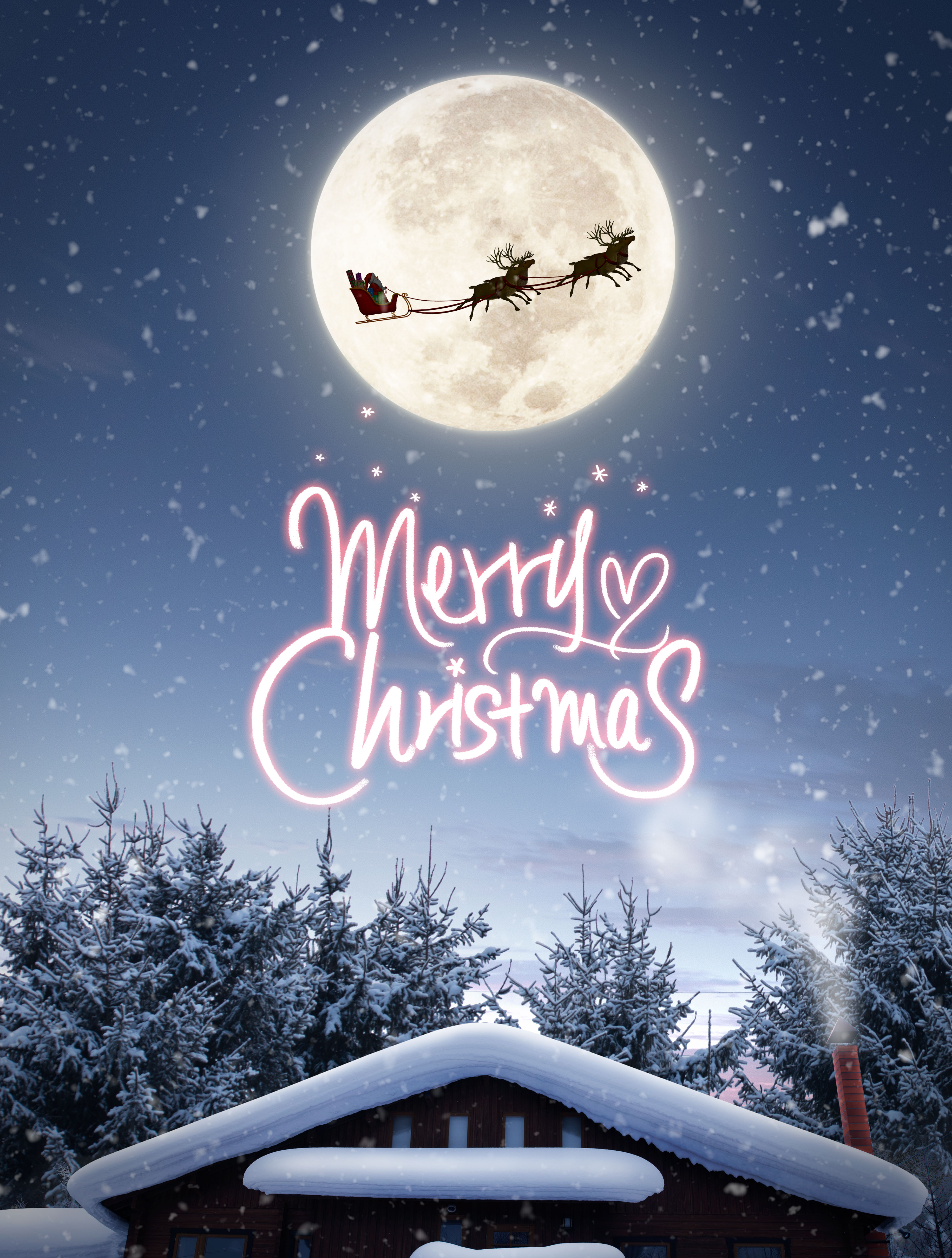 冬季圣诞节日快乐主题海报设计模板插图