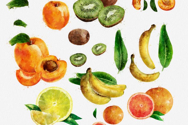 水彩水果&蔬菜插画合集 Watercolor Fruits And Vegetables插图(4)