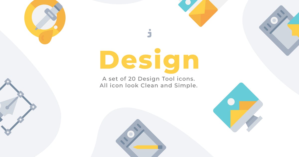 20枚设计元素扁平化矢量图标素材 20 Design Element icons – Flat插图