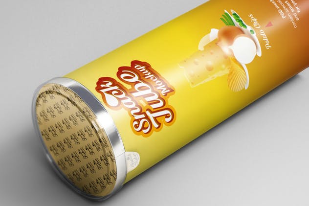 薯片圆筒食品包装样机模板 Snack Tube Mockup插图(1)