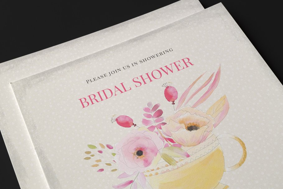 创意花卉元素单页面便签信纸模板 Bridal Shower Pack 2插图(8)