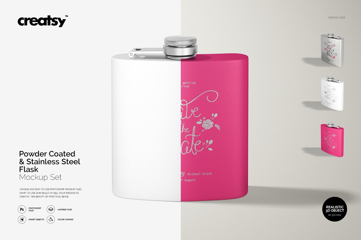粉色涂层钢瓶包装样机展示模板插图(11)