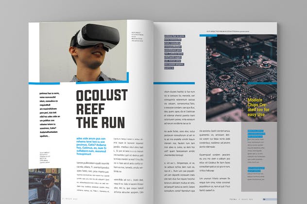 高科技VR产品展示产品目录设计模板v15 Magazine Template Vol. 15插图(7)