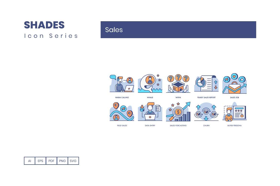 65枚销售主题阴影图标系列 65 Sales Icons | Shades Series插图(4)