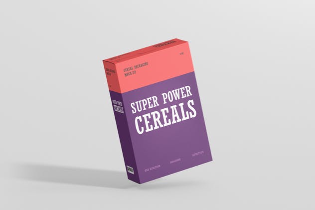 营养谷物即食麦片食品包装盒子样机 Cereals Box Mockup插图(1)