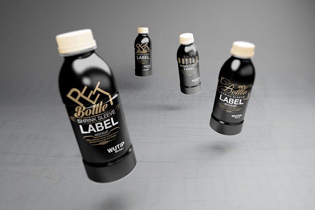碳酸饮料瓶包装外观设计样机模板 PET Bottle/ Shrink Sleeve Label Mockup插图(5)