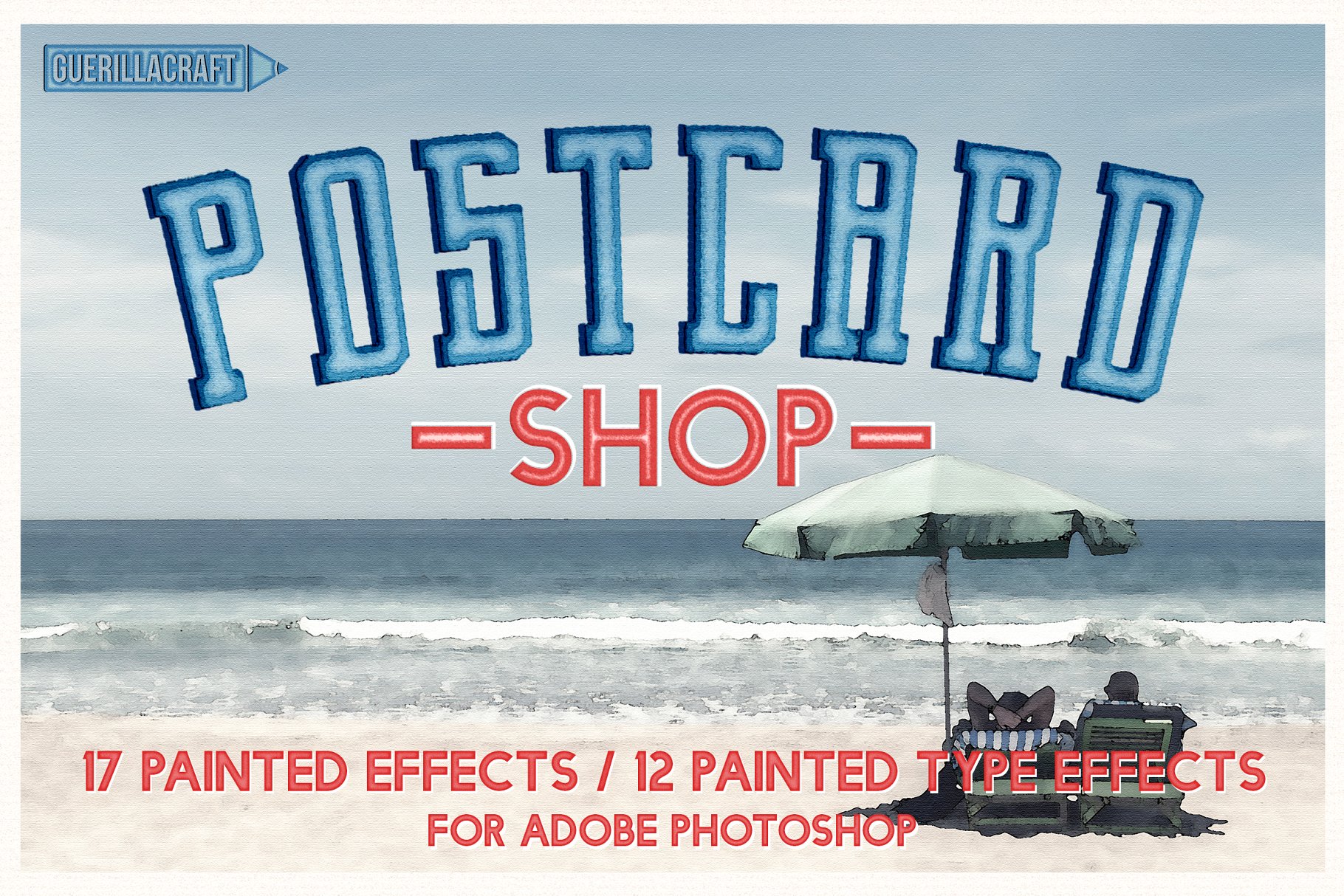 油画风格明信片效果图层样式 Postcard Shop for Adobe Photoshop插图