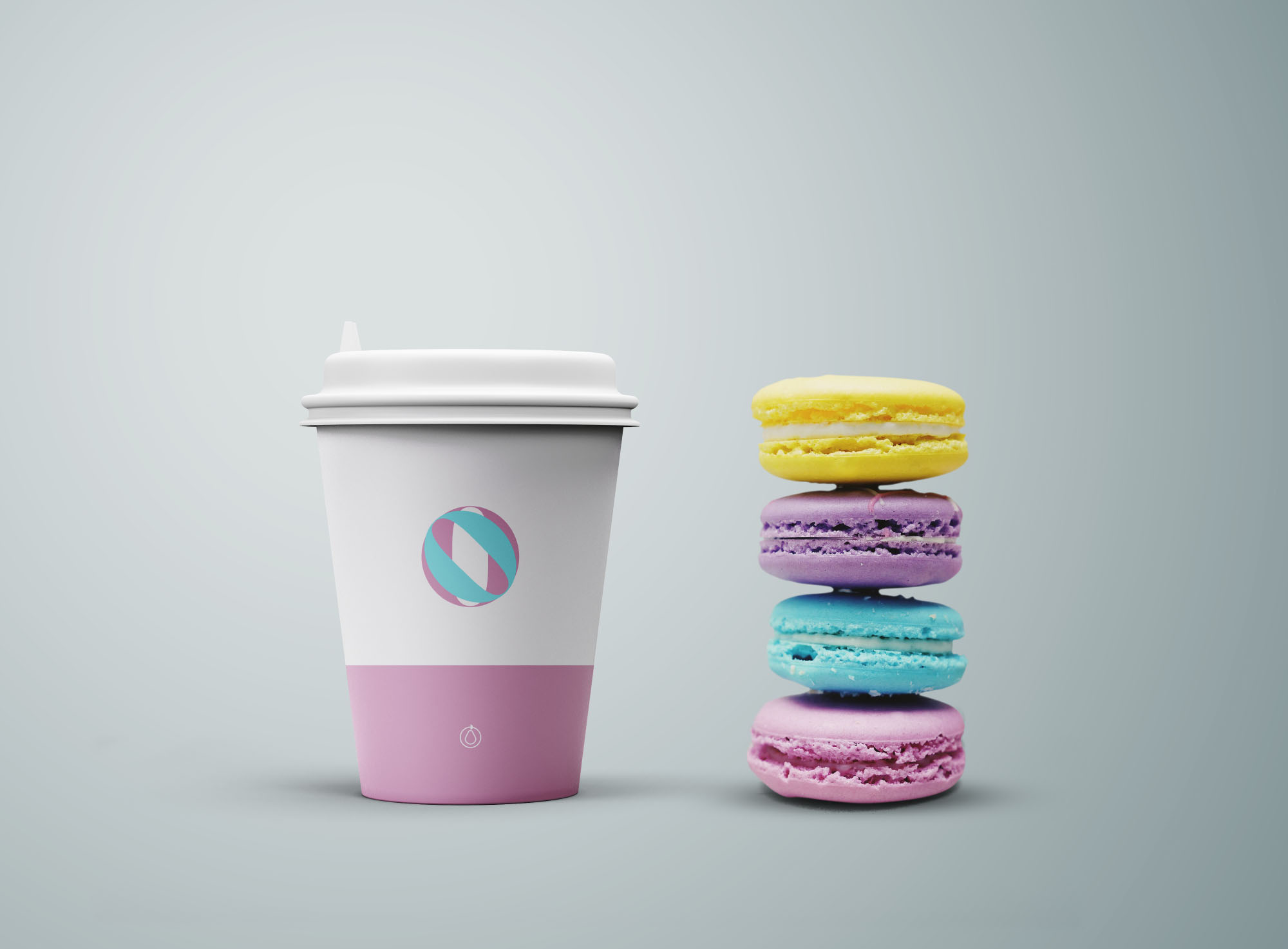 咖啡杯定制设计效果图展示样机模板 Coffee Cup & Cookies Mockup插图