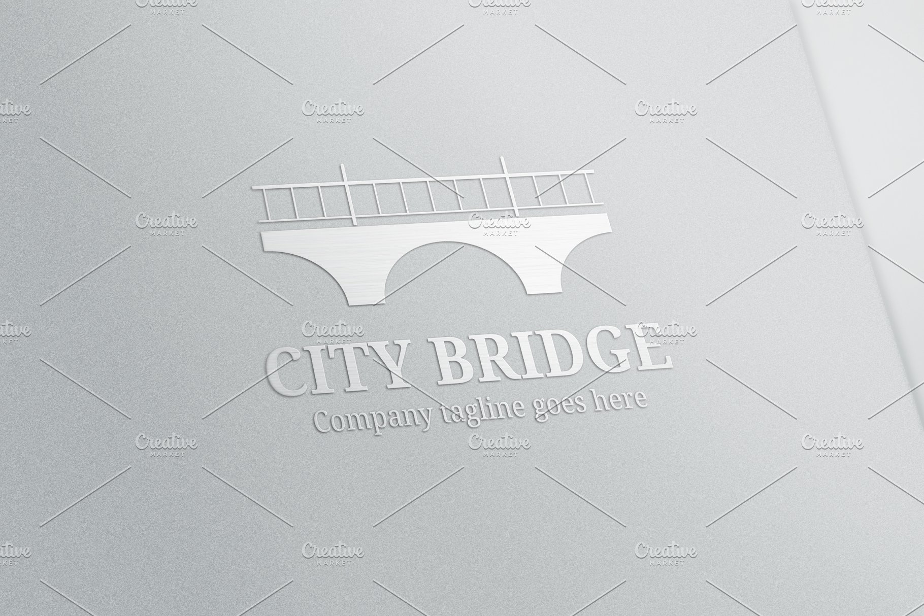 时尚清晰的城市桥梁Logo模板 City Bridge Logo插图(2)