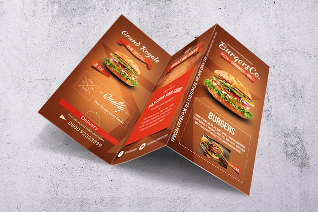 美式快餐汉堡菜单设计PSD模板套装 American Burgers Menu Bundle插图(5)