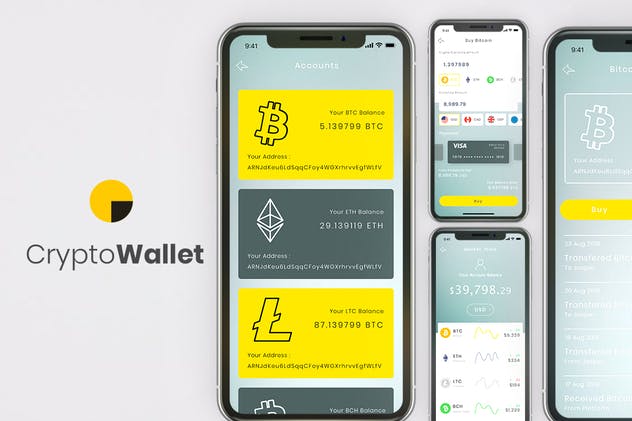 电子钱包手机APP应用UI套件-B Crypto Wallet Mobile App Ui Kit –  B插图(1)