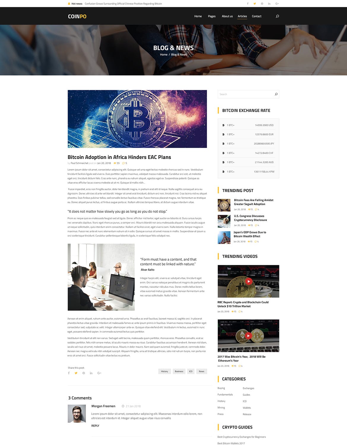 比特币/加密货币主题网站设计PSD模板 Coinpo | Bitcoin & Crypto Currency PSD Template插图(11)