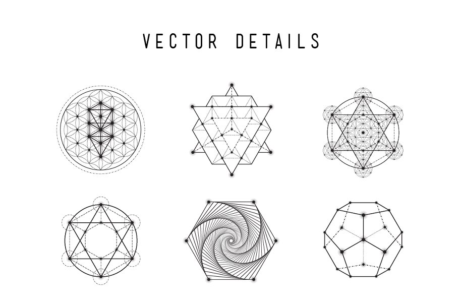 神圣几何矢量图形素材包 Sacred Geometry Vector Pack Vol. 5插图(2)