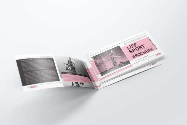 双折页DL宣传册样机模板 DL Bifold Brochure Mockups插图(2)