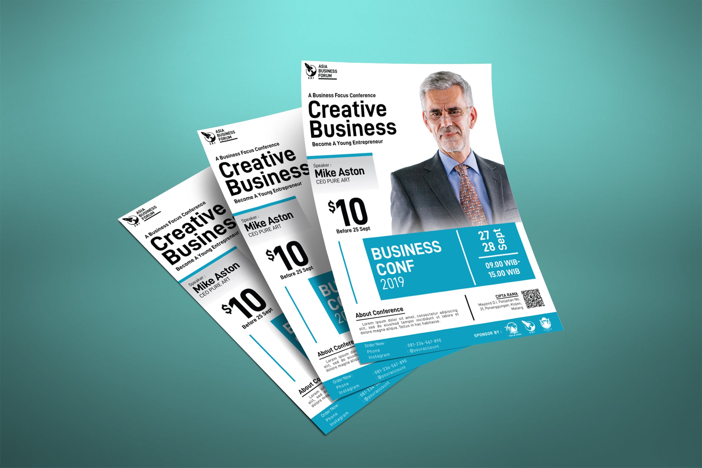 领导力会议/创意商业研讨会海报设计模板 Creative Business Coaching Poster插图(2)