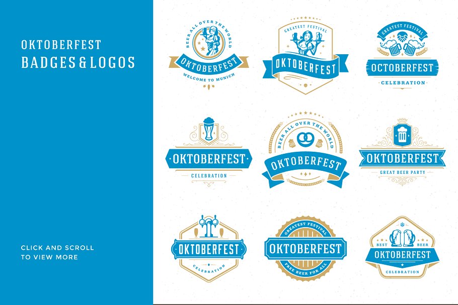 啤酒节主题Logo徽标模板/设计元素 Oktoberfest big bundle插图(8)
