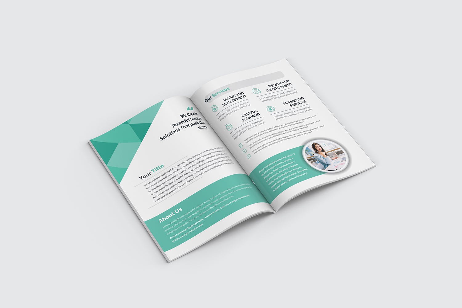 企业宣传折页设计EPS模板 Bifold Brochure插图(7)