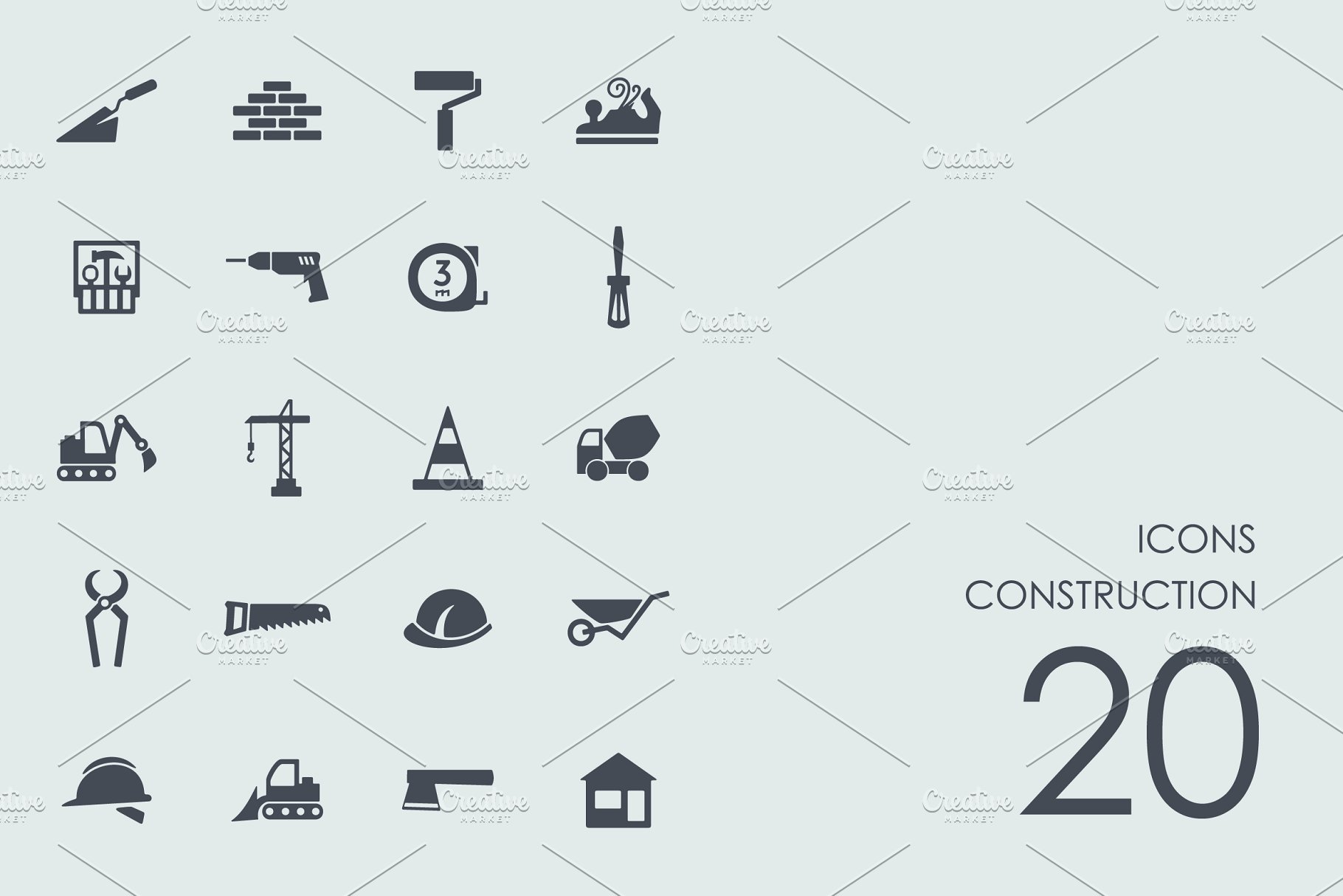 建筑主题图标 Construction icons插图