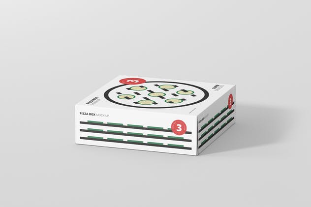 披萨外卖外带包装盒样机 Pizza Box Mockup – Triple Pack插图(1)