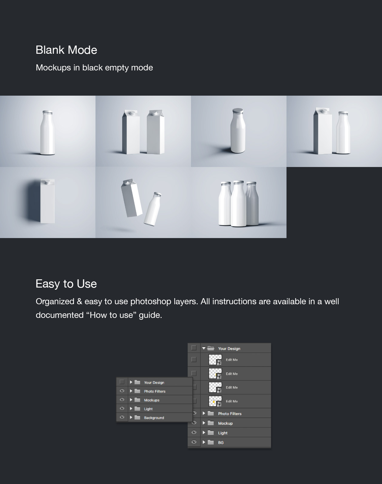 牛奶盒&牛奶瓶外观设计PSD样机模板 Milk Bottle Mockup – PSD插图(10)
