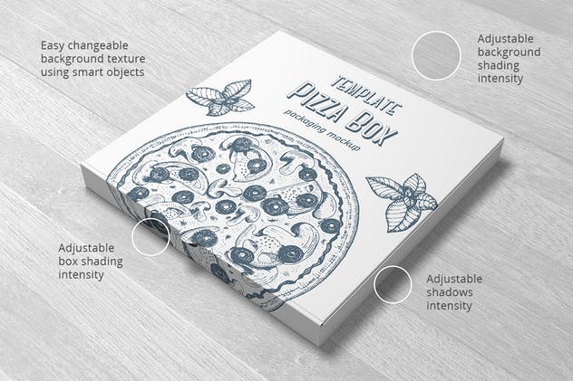 披萨外带包装纸盒样机 Pizza Box Mockup插图(5)