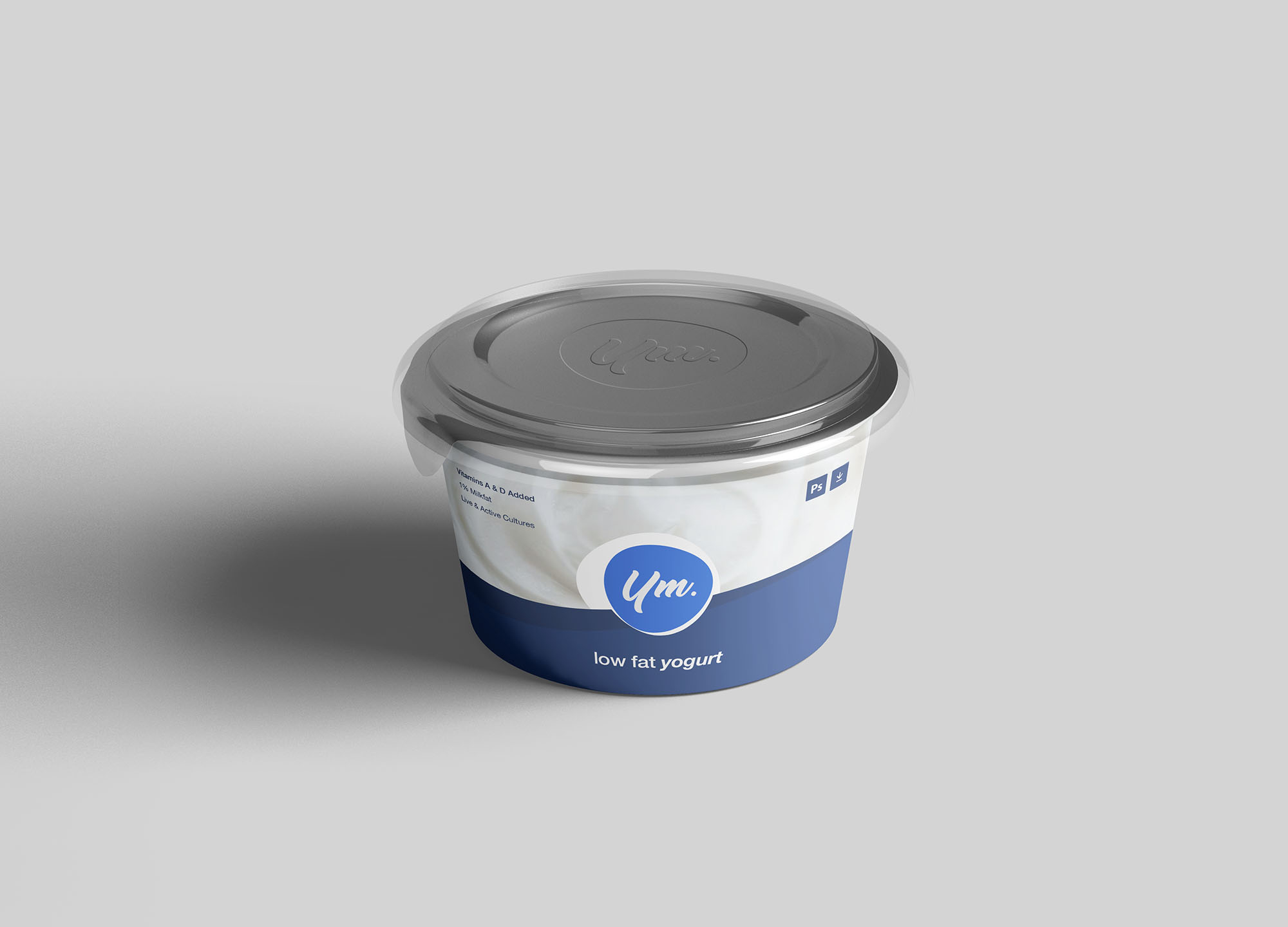 酸奶杯设计效果图样机模板 Yogurt Package Mockup插图(2)