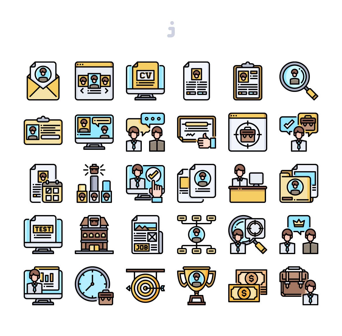 30枚人力资源主题矢量图标 30 Human Resources Icons插图(1)