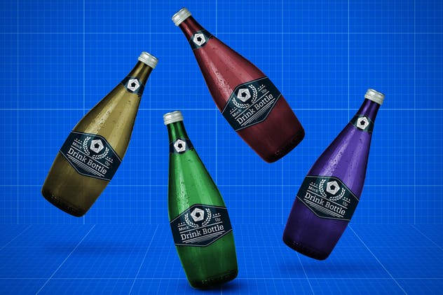 饮料玻璃瓶外观包装样机模板v2 Drink Bottle Mockup V.2插图(7)
