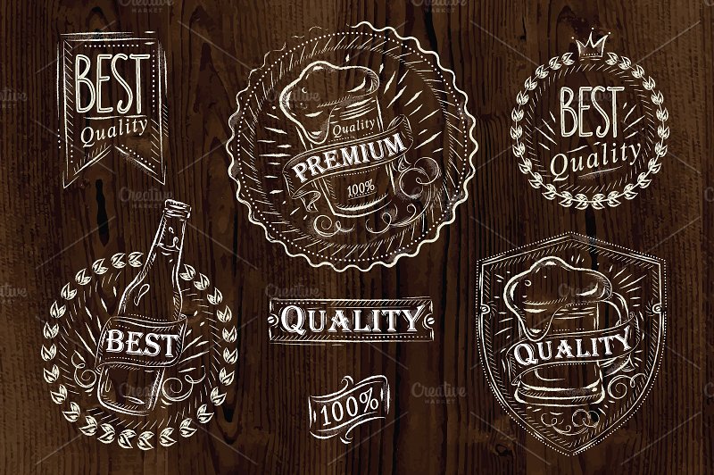 复古啤酒主题设计元素 Vintage design element beer quality插图