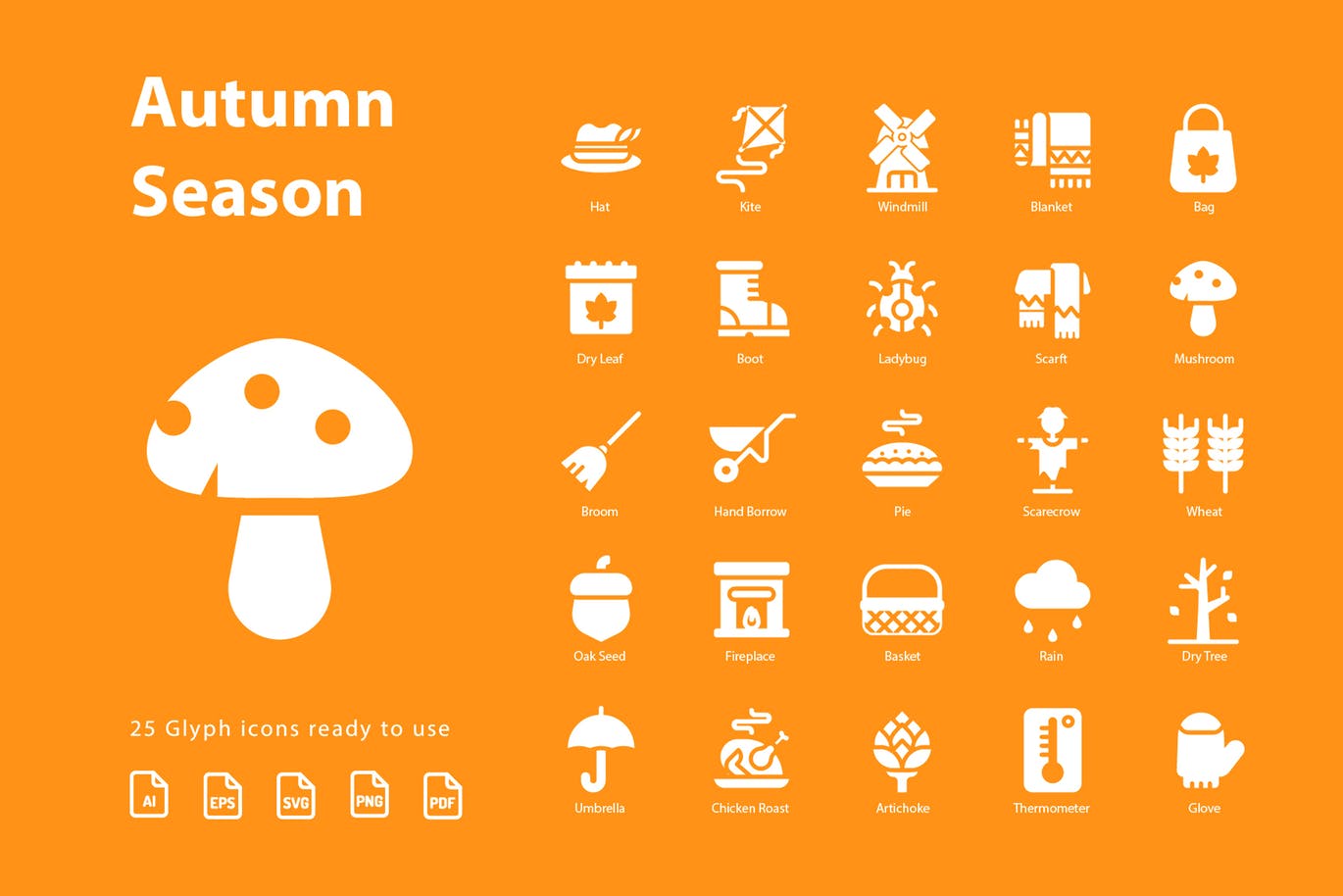 秋天季节主题字体图标素材v2 Autumn Second Season (Glyph)插图(2)