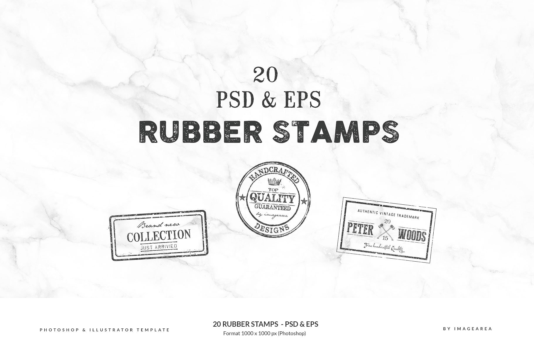 20款橡皮图章公章印章模板 20 Rubber Stamps  – PSD & EPS插图