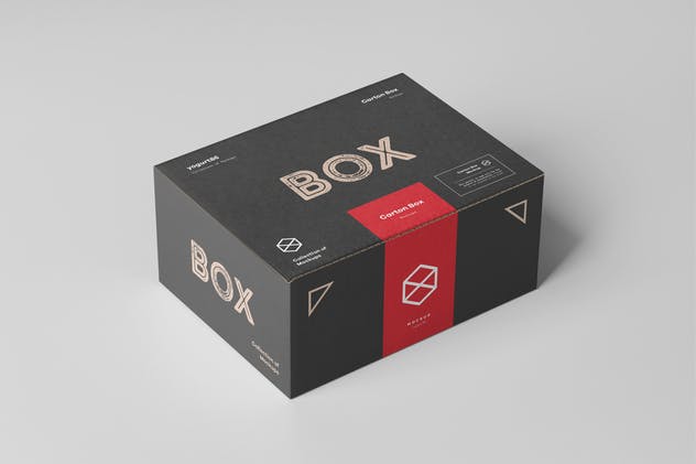 产品包装盒物流包装设计样机模板 Carton Box Mock-up 135x105x60插图(3)