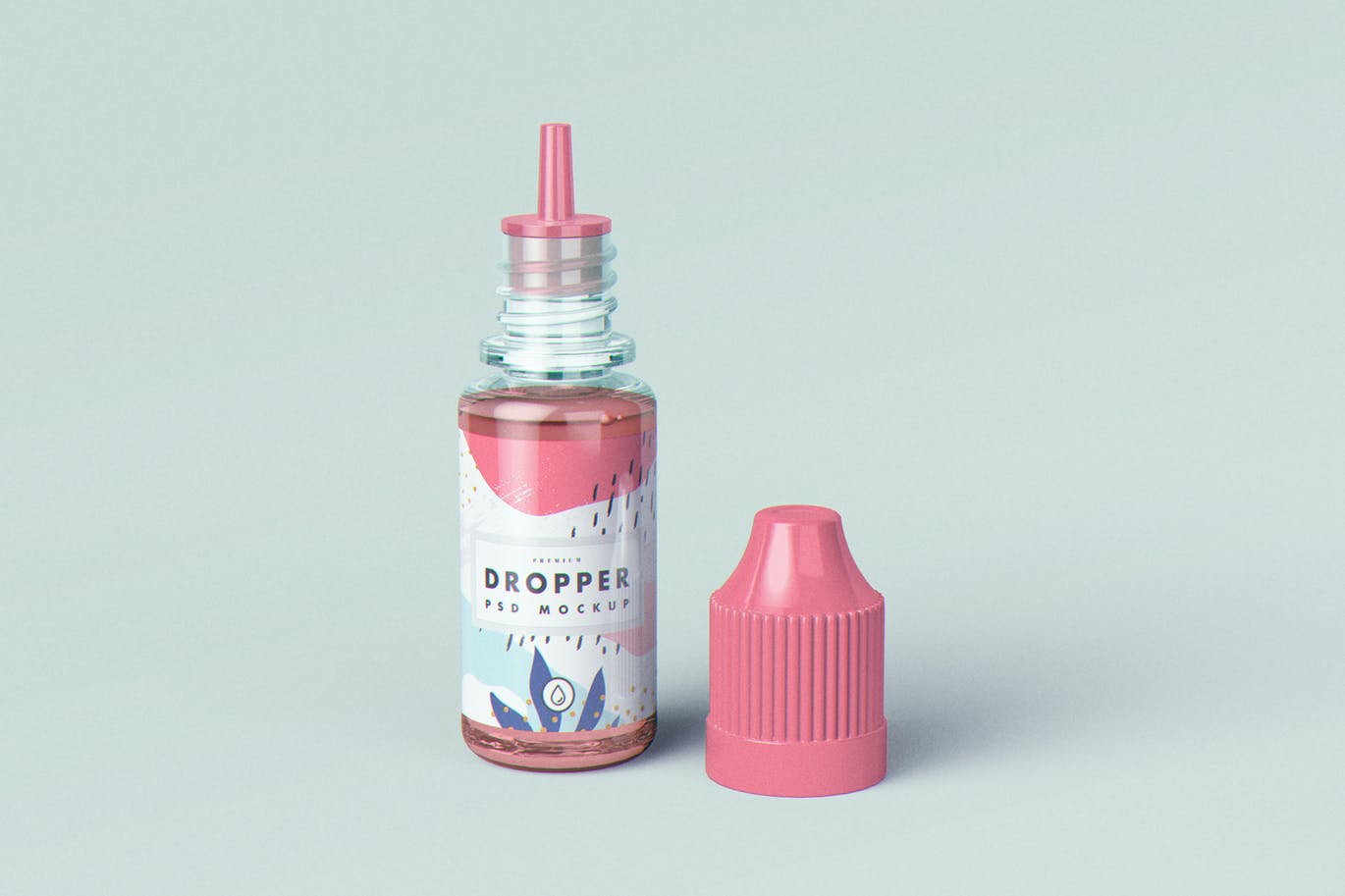 电子烟烟油滴管瓶外观设计样机模板 Vape Dropper Bottle MockUp插图