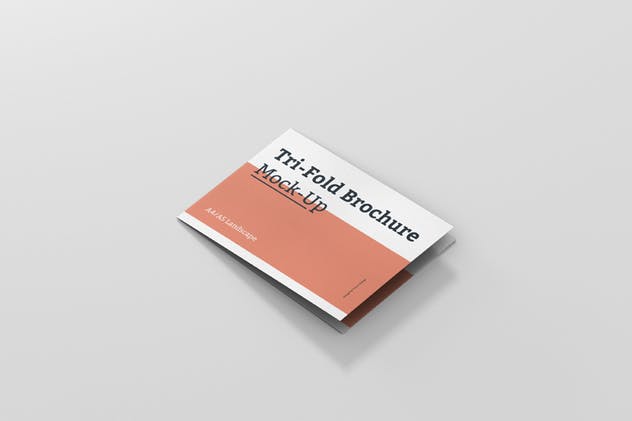 三折页横向多尺寸小册子样机 Tri-Fold Brochure Mockup – Din A4 A5 A6 Landscape插图(3)