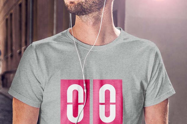 时尚模特T恤上身效果样机模板 T-Shirt Mock-up插图(5)